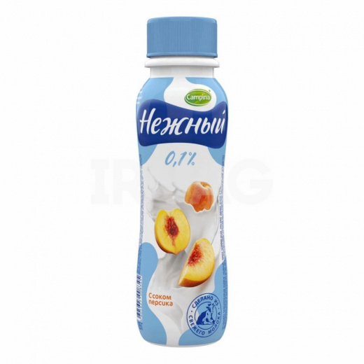 Йогурт питьевой Нежный с соком персика 0,1% (Campina) 285 г