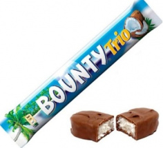 Батончик шоколадный Bounty Trio 82,5 г