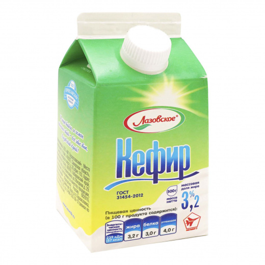 Кефир 3,2% (Лазовское) 500 г 