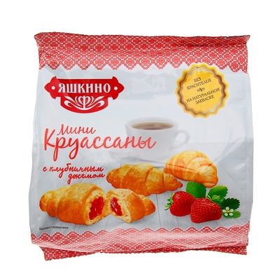 Круассаны мини Яшкино с клубничным джемом 180 г