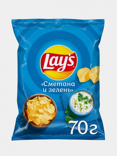 Чипсы Lay's Сметана и зелень 70 г